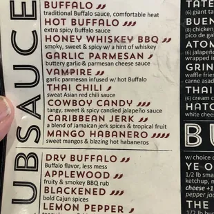 ALL the wing sauces!