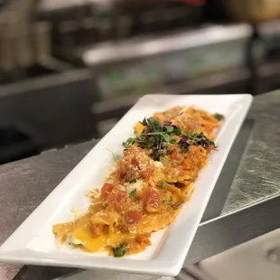 a plate of food on a counter
