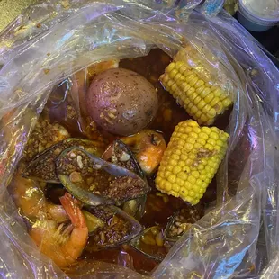 Select any two (green mussels &amp; Shrimp) spicy juicy seasoning