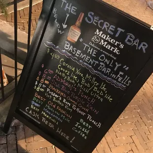 the secret bar sign