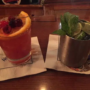 Old Fashion and a Mule - definitely the best I&apos;ve had anywhere in Maryland if not the best ever.