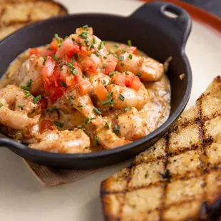 Shrimp Dijon flamed with Whiskey