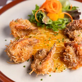 Coconut Shrimp, Horseradish-Marmalade &amp; Dijon Sauces