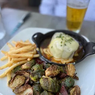 French onion filet- delicious (fries and Brussels sprouts not so good, though). Still worth it to get the filet