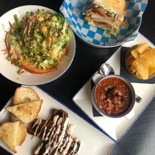 BBQ Bacon Turkey Salad, Turkey Club, Chili, Smoked Brisket Plate