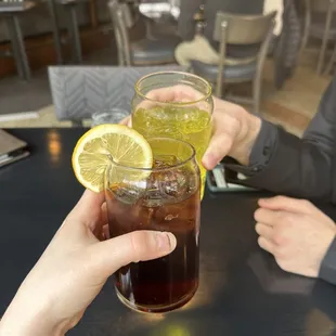 Unsweet tea and soda