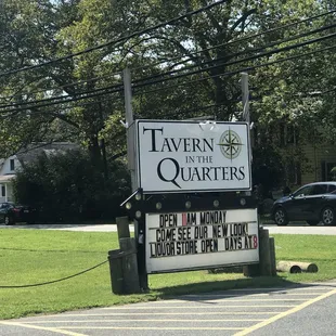 a sign for tavern in the quarters