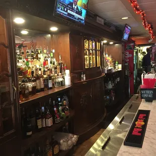 a bar with a television