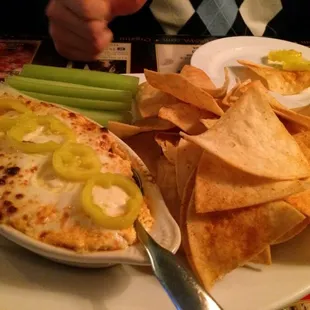 Buffalo chicken dip. Overpriced but tasty.