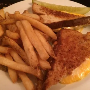 Gourmet grilled cheese. I assume they call it &quot;gourmet&quot; because it&apos;s a blend of four cheeses.