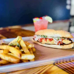 a sandwich and french fries