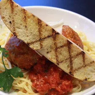 Hand Rolled Spaghetti and Meatballs.