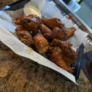 Buffalo wings. Big ass wings too! 10 @ $13  This is my new go to wing place for sure!