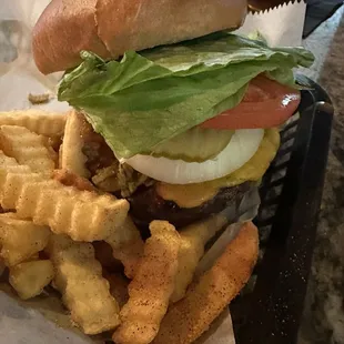 Medium rare Bull Fighter burger came out excellent and the fries were good too!