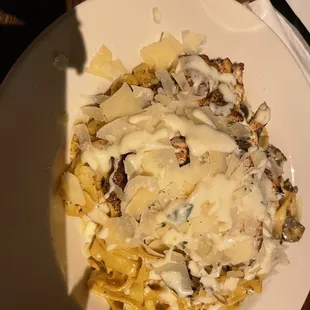 Cajun Chicken Fettuccine Alfredo with extra cheese