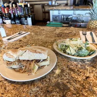 Sirloin steak sandwich with side Caesar salad. Not as good as the Rueben, but really good!