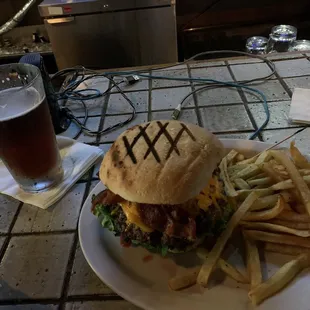 a burger and fries