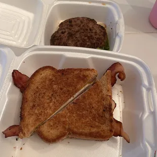 Halle Berry sandwich, no chips or lettuce  And plan hamburger patty TWENTY THREE FORTY EIGHT