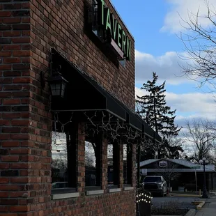 Outside the building