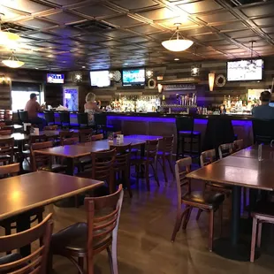 the bar and dining area