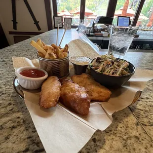 a fish and chips meal