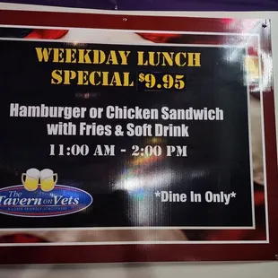 Weekday Special