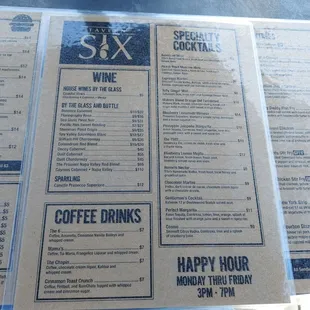 Menu as of August 2022.