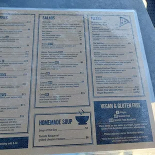 Menu as of August 2022.