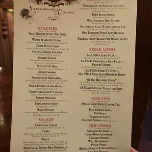 menu