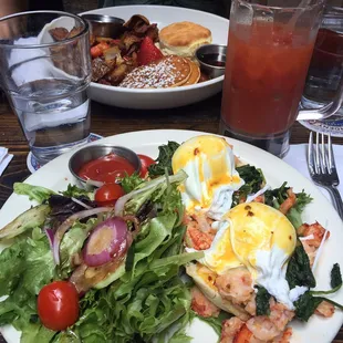 Lobster Benedict with House Salad and a Bloody Mary!