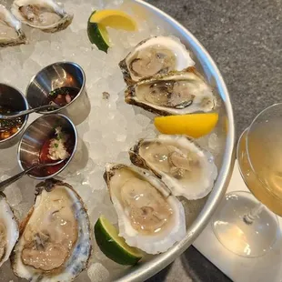 Oysters and dirty martini at happy hour