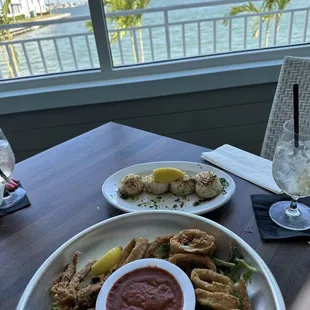 Calamari and scallop appetizer