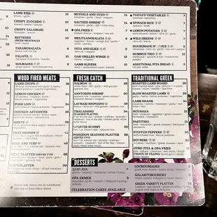 menu