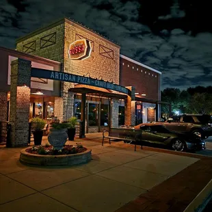 Outside the restaurant