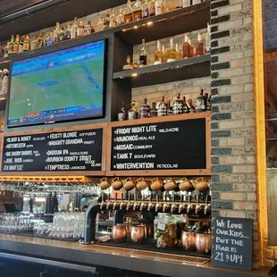 Bar and beer menu left side