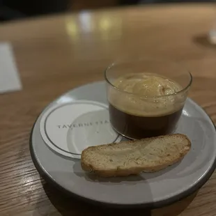 Affogato with an almond biscotti