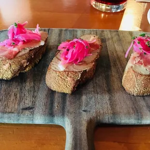 Chicken Liver Mousse Bruschetta