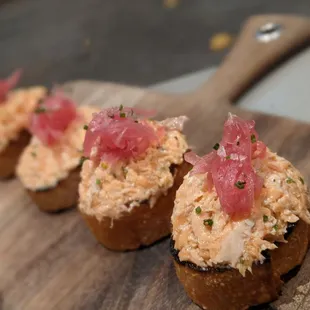 Smoked salmon bruschetta