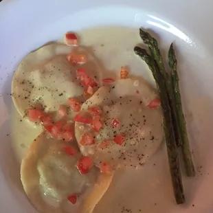 Portobello stuffed ravioli