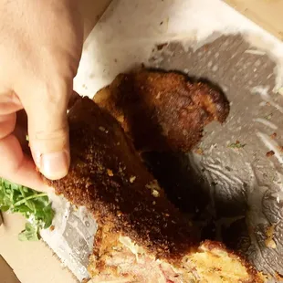 Overcooked MILANESE (veal cutlet).