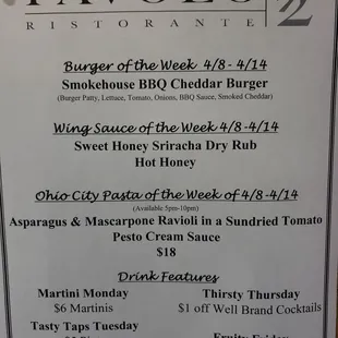 menu