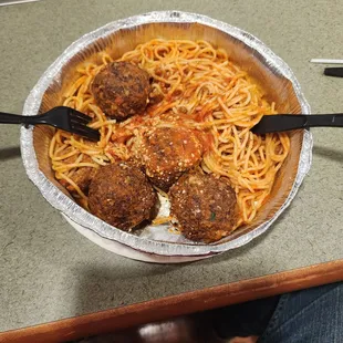 Not even a full pan of spaghetti!