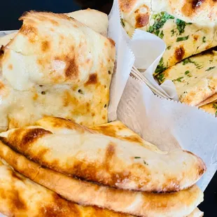 a plate of flatbreads