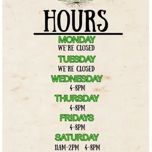 Hours of operation