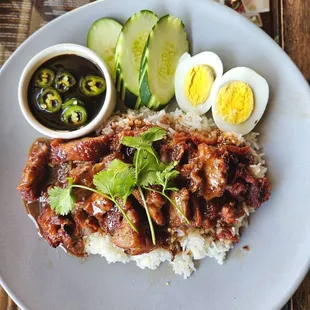 Khao Moo Dang (BBQ pork over rice)