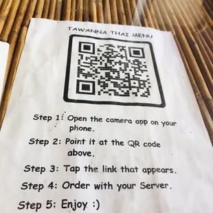 Menu QR code