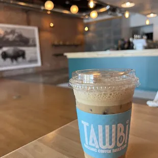 Iced vanilla bean latte