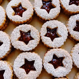 a close up of a tray of cookies