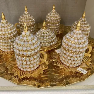 Gold &amp; Pearl Tea Set.