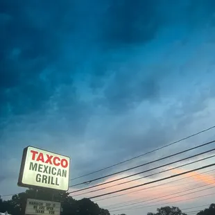 a sign for taxco mexican grill